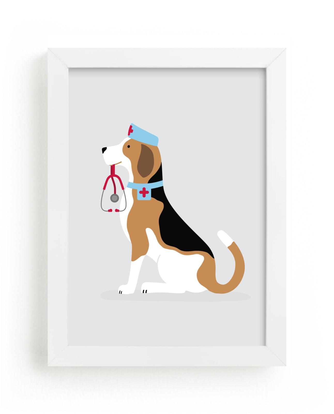 "Doctor Beagle" - Art Print by Ashley Presutti Beasley in beautiful frame options and a variety of sizes.