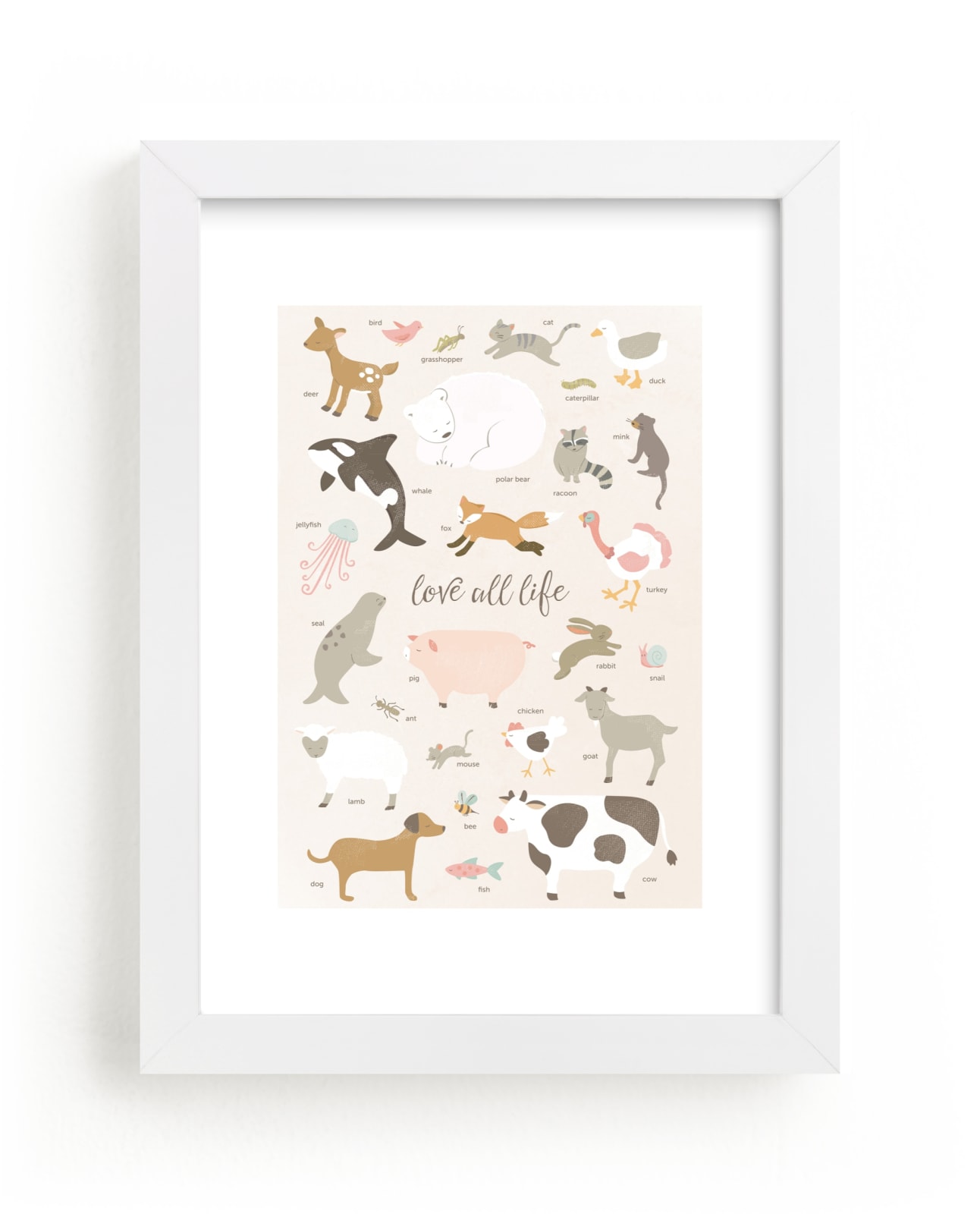 "love all life" - Art Print by peetie design in beautiful frame options and a variety of sizes.