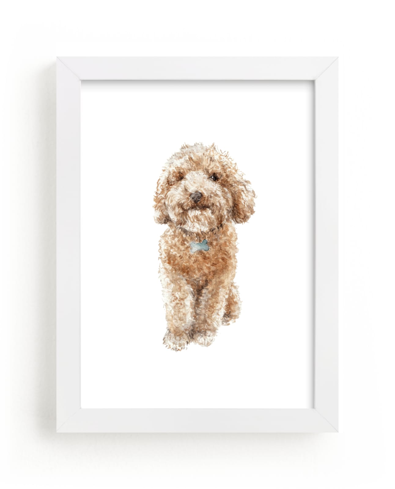 "Smiling Poodle Puppy" - Art Print by Lauren Rogoff in beautiful frame options and a variety of sizes.