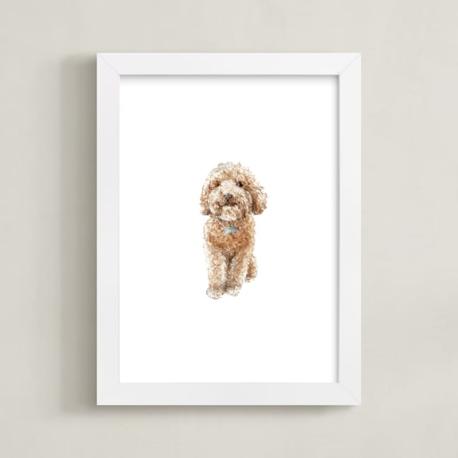 "Smiling Poodle Puppy" - Art Print by Lauren Rogoff in beautiful frame options and a variety of sizes.