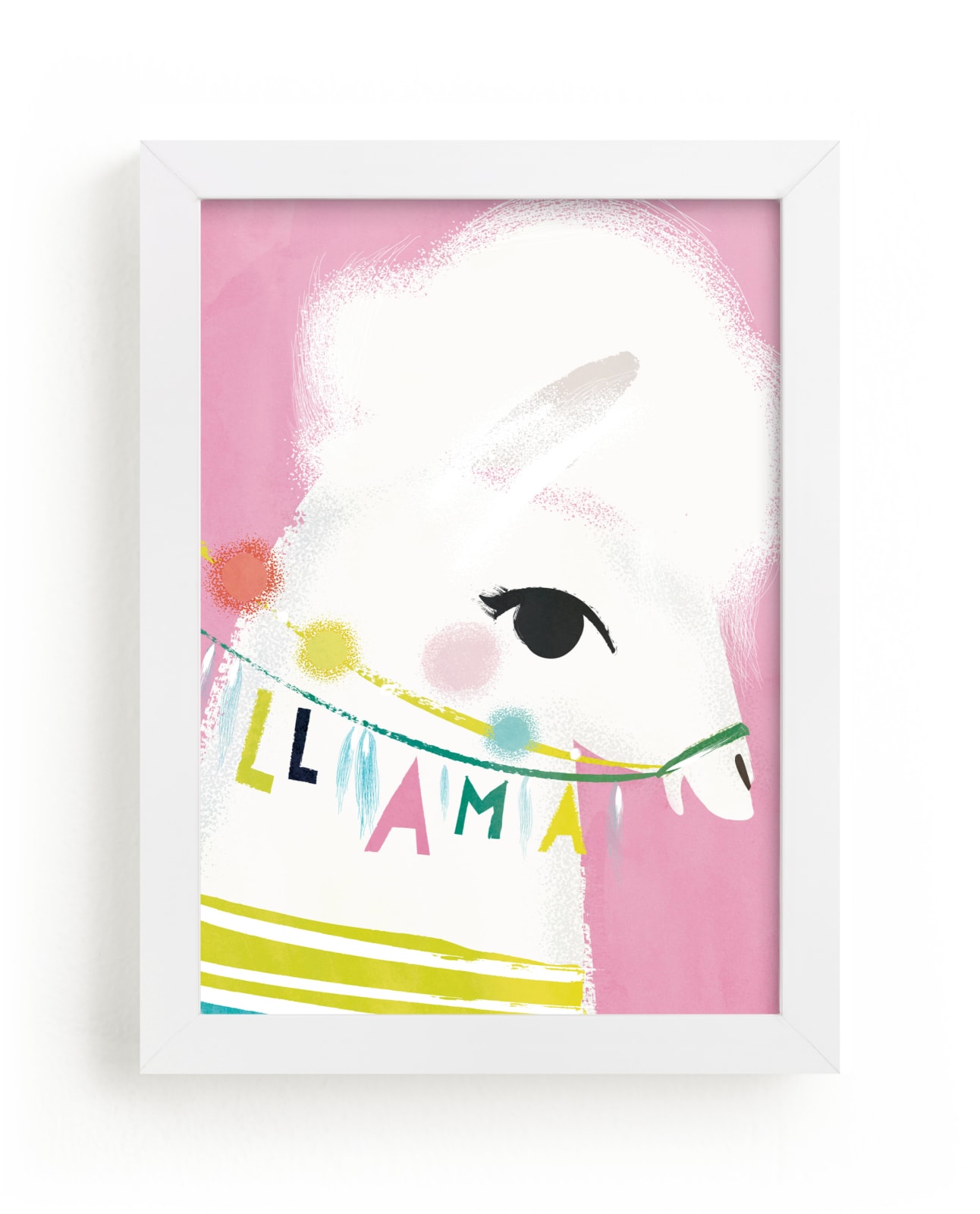 "Llama Chic" - Art Print by Lori Wemple in beautiful frame options and a variety of sizes.