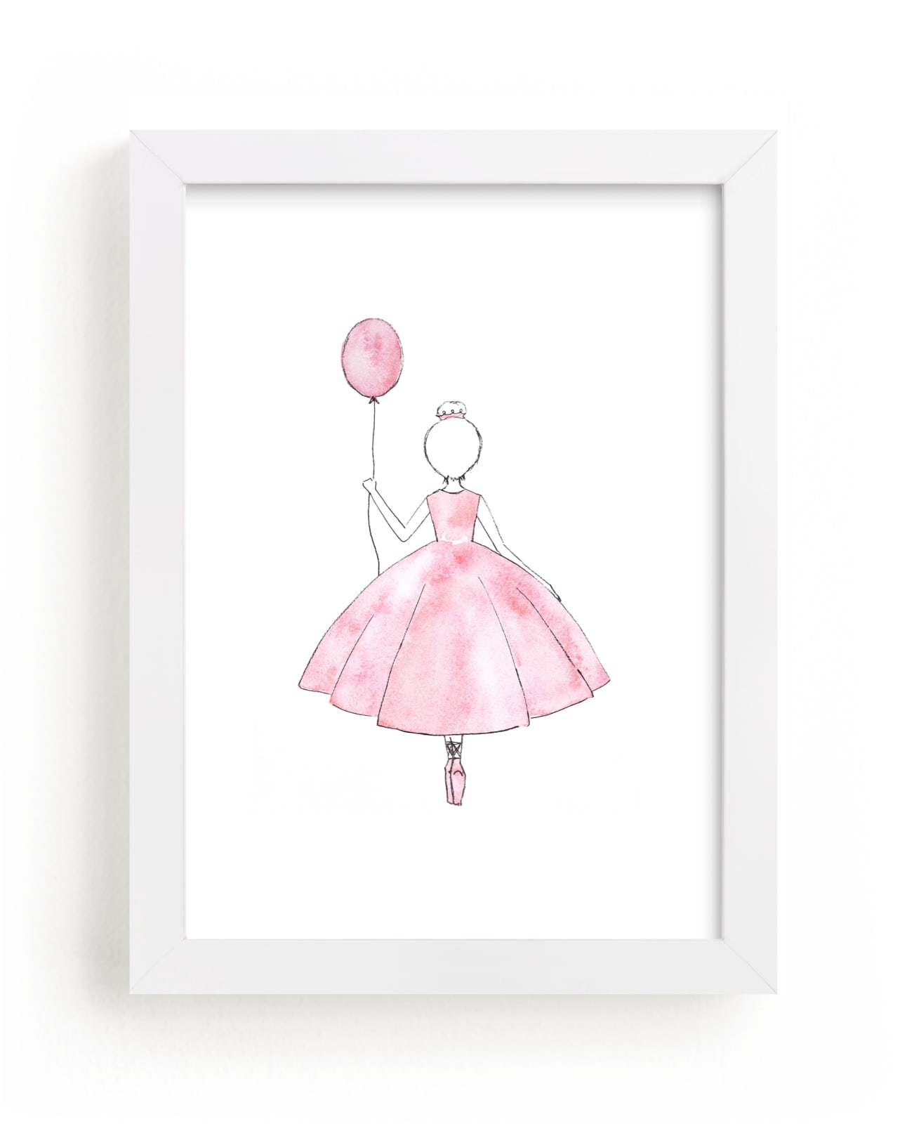 "Watercolor Ballerina" - Art Print by Belia Simm in beautiful frame options and a variety of sizes.