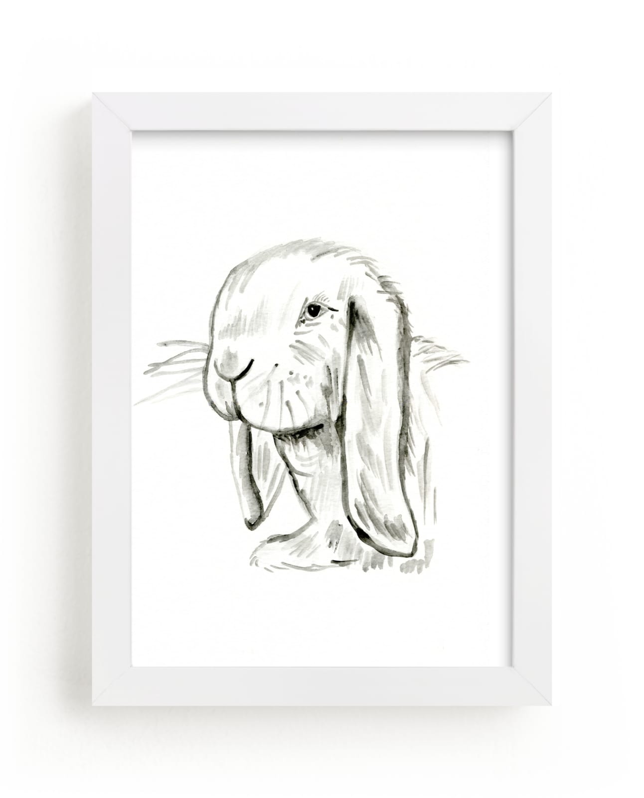 "Portrait of a Bunny" - Art Print by Mary Gaspar in beautiful frame options and a variety of sizes.