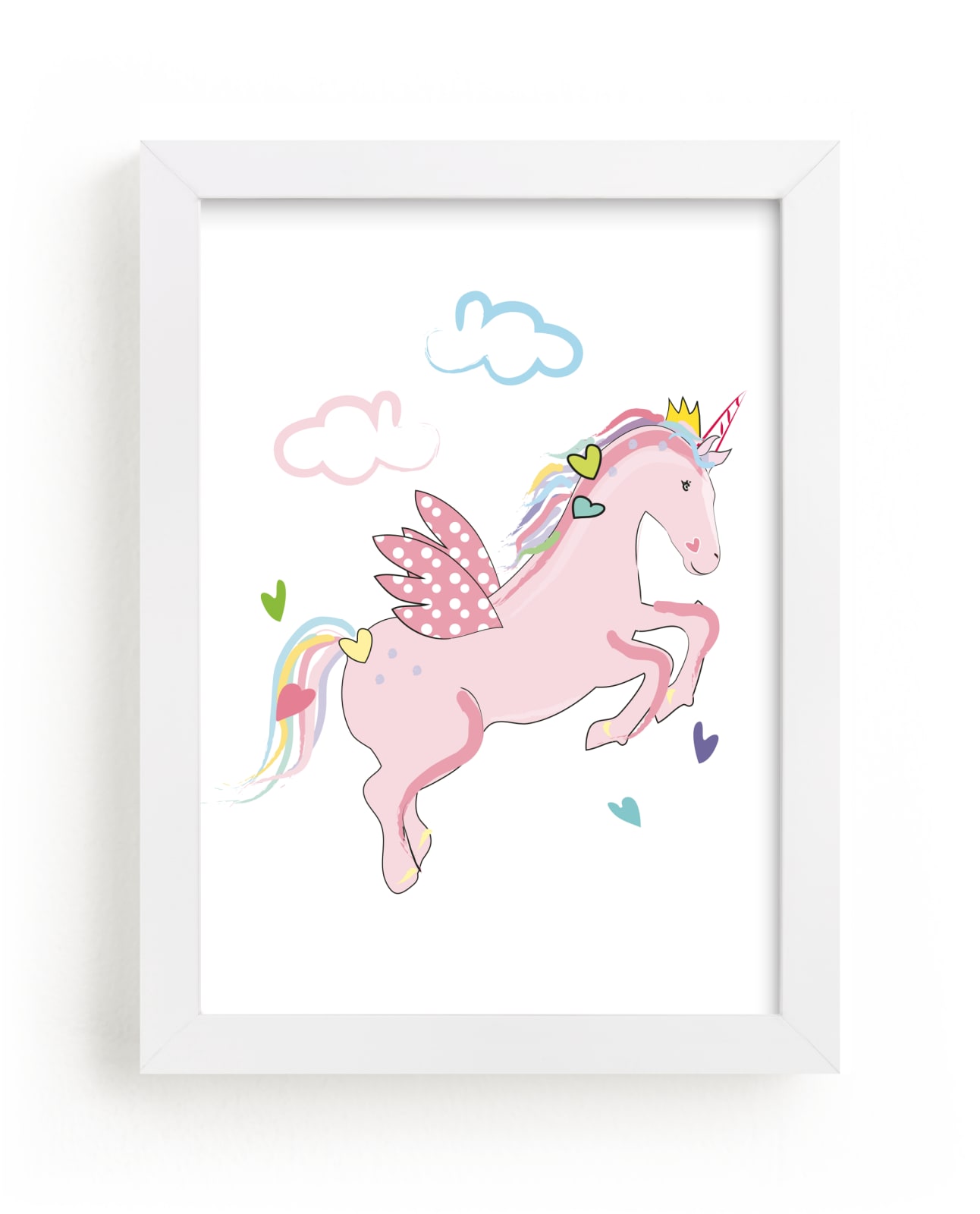 "Unicorn Love Pinks" - Art Print by Rebecca Marchese in beautiful frame options and a variety of sizes.