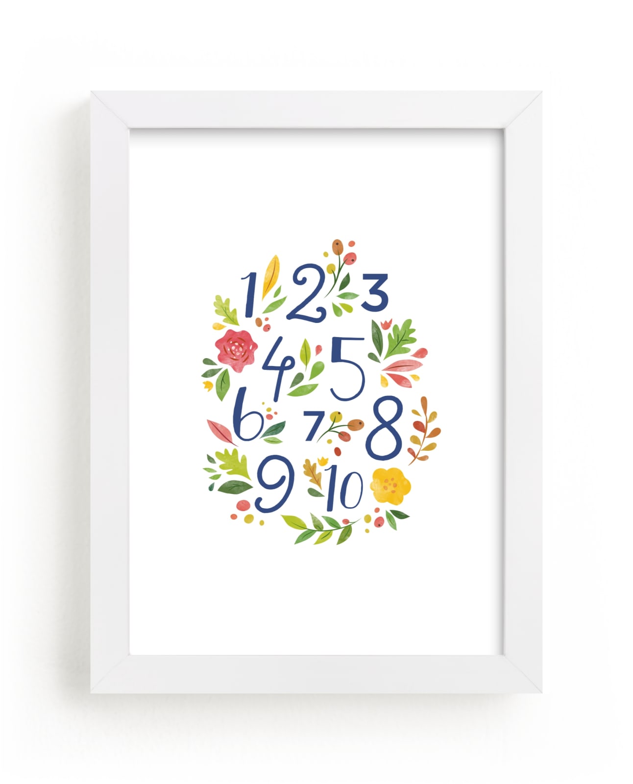 "Painted Floral Numbers" - Art Print by Ariel Rutland in beautiful frame options and a variety of sizes.