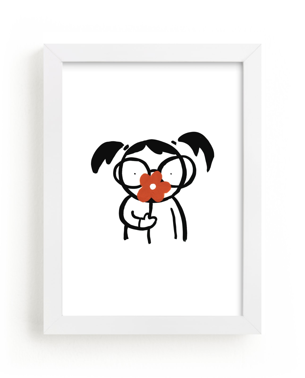"Pigtails and Flower Power" - Art Print by Mayel in beautiful frame options and a variety of sizes.