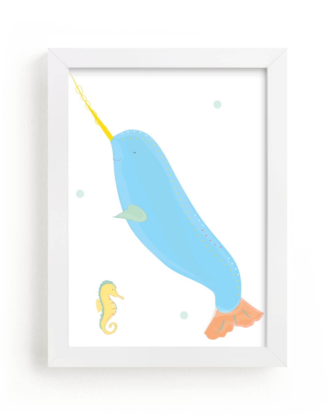 "Narwhal Art" - Art Print by Rebecca Marchese in beautiful frame options and a variety of sizes.