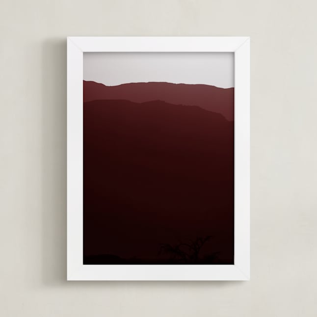 "Mountains of Eilat #2" - Art Print in Burgundy Mountains by Tal Paz-Fridman - Framed