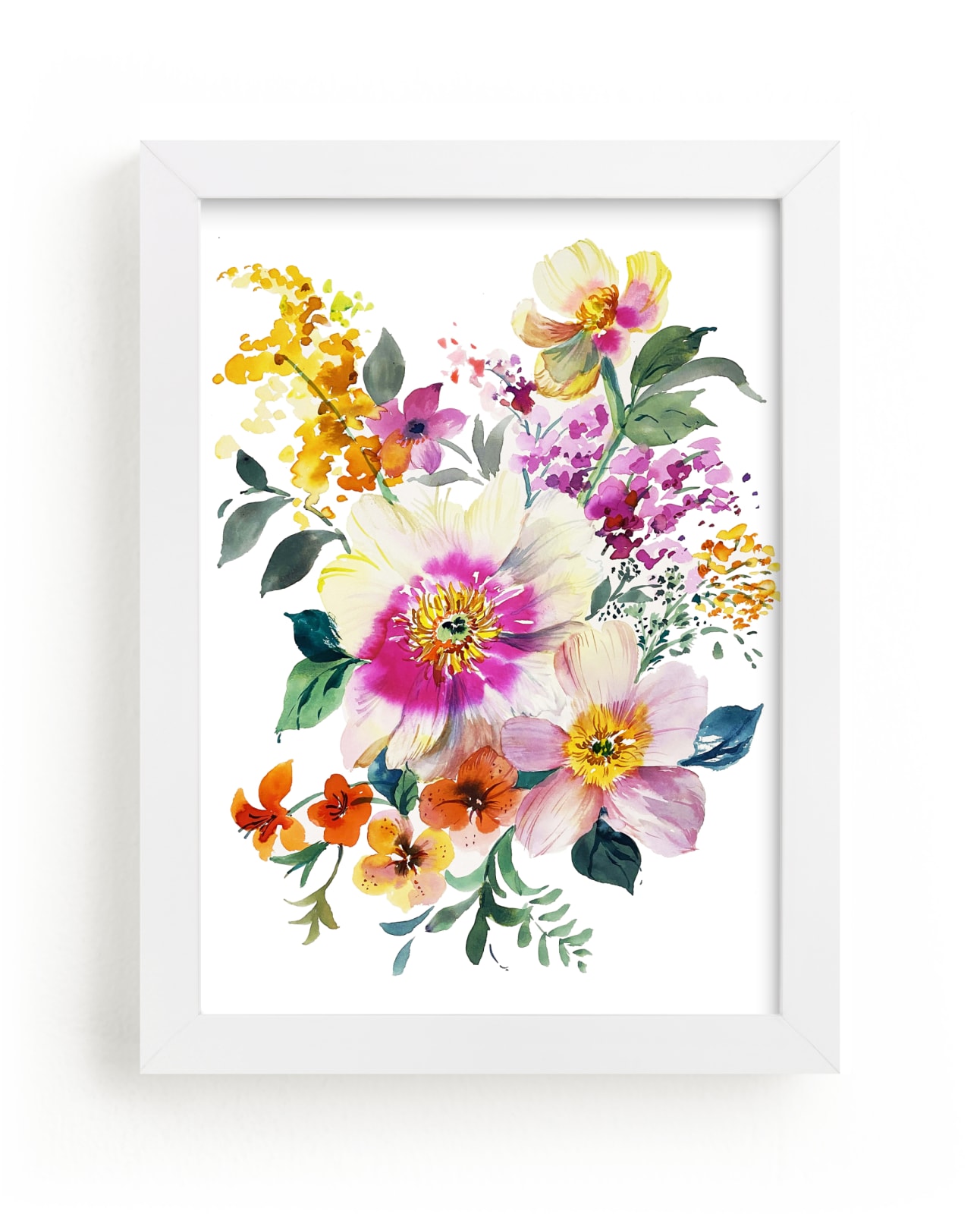 "wild flower bouquet " by Tae Lee in beautiful frame options and a variety of sizes.