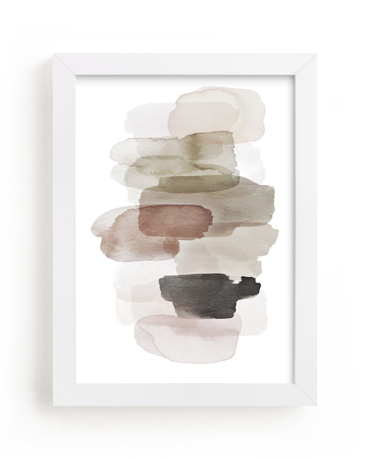 "Softly Stacked" - Art Print in Fawn by Melanie Severin - Framed