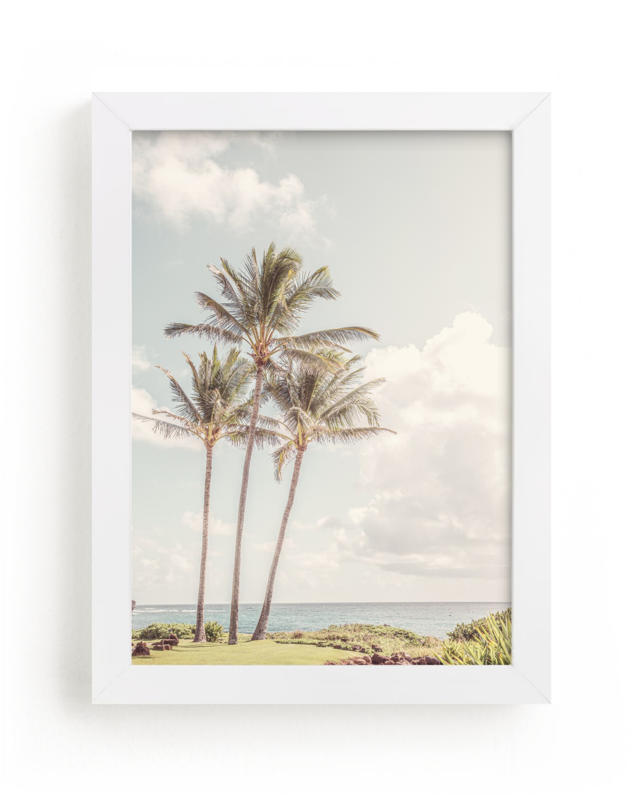 "Makai" - Art Print in Sky Blue by Three Kisses Studio - Framed