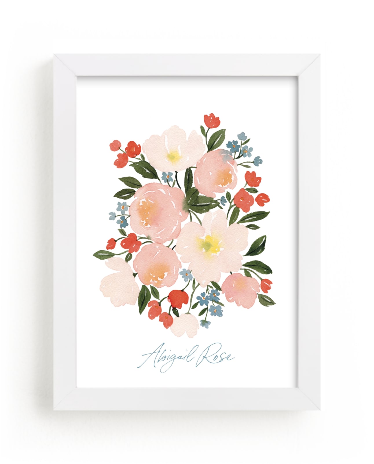 "Poppies & Roses" - Custom Open Edition Nursery Art Print by Kelsey Carlson in beautiful frame options and a variety of sizes.