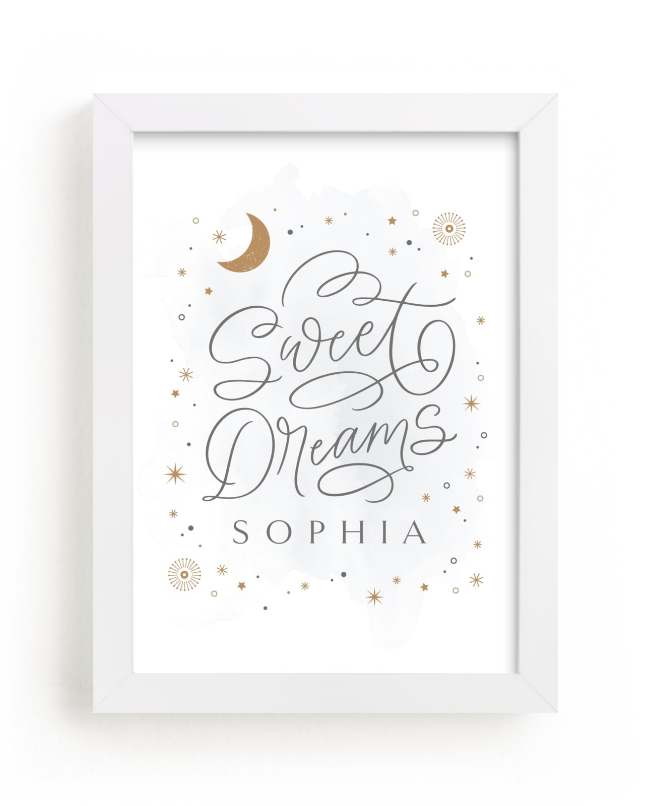 "Sweet Dreams Little One" - Nursery Custom Art Print by Kristen Smith in beautiful frame options and a variety of sizes.