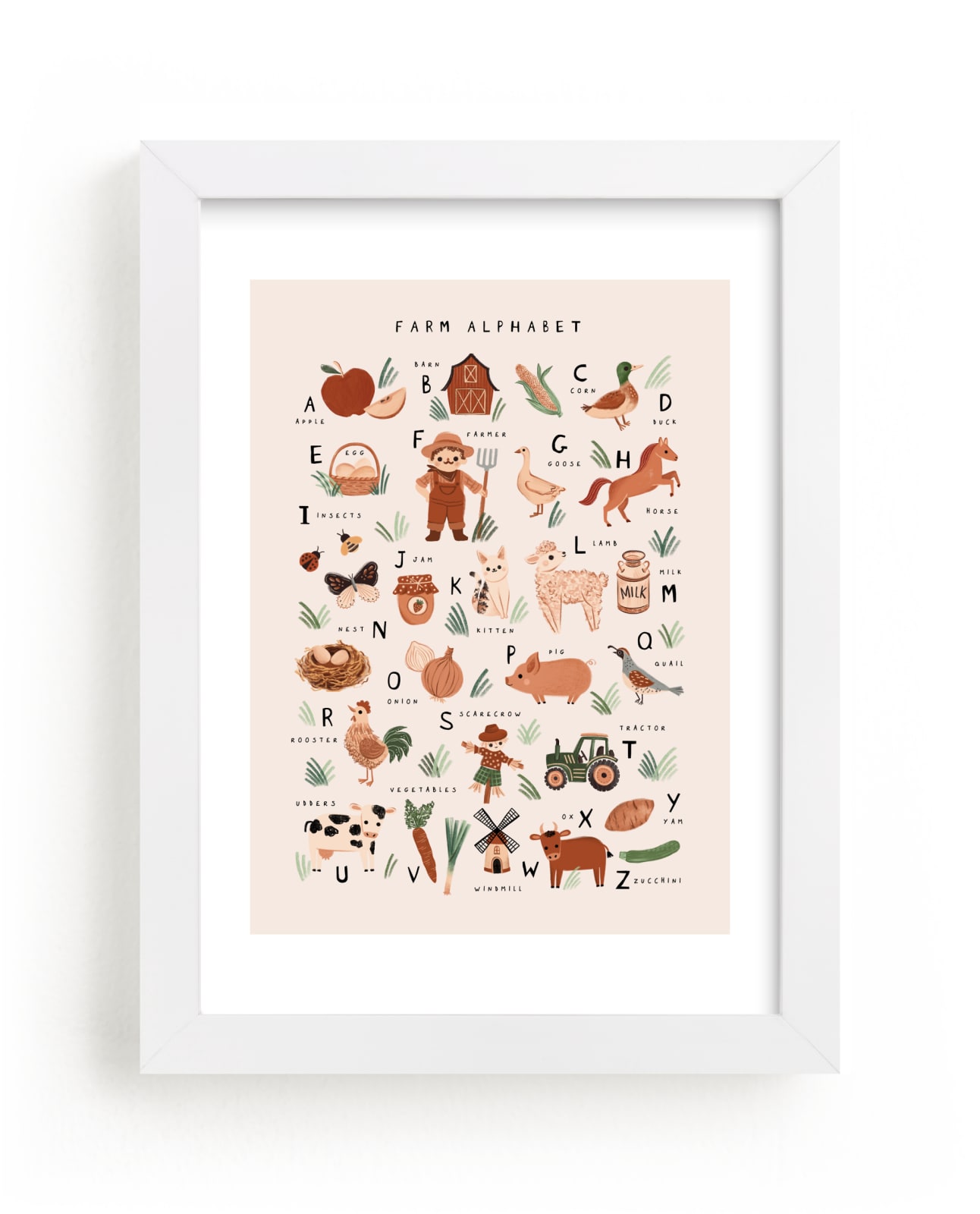 "Farm Alphabet" - Limited Edition Art Print by Vivian Yiwing in beautiful frame options and a variety of sizes.