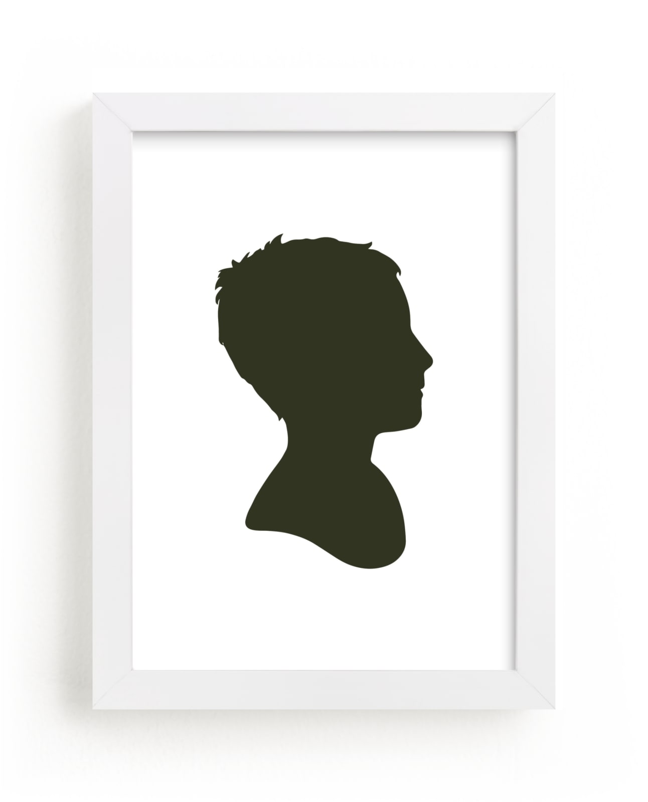 This is a black silhouette art by Minted called Custom Silhouette Art.