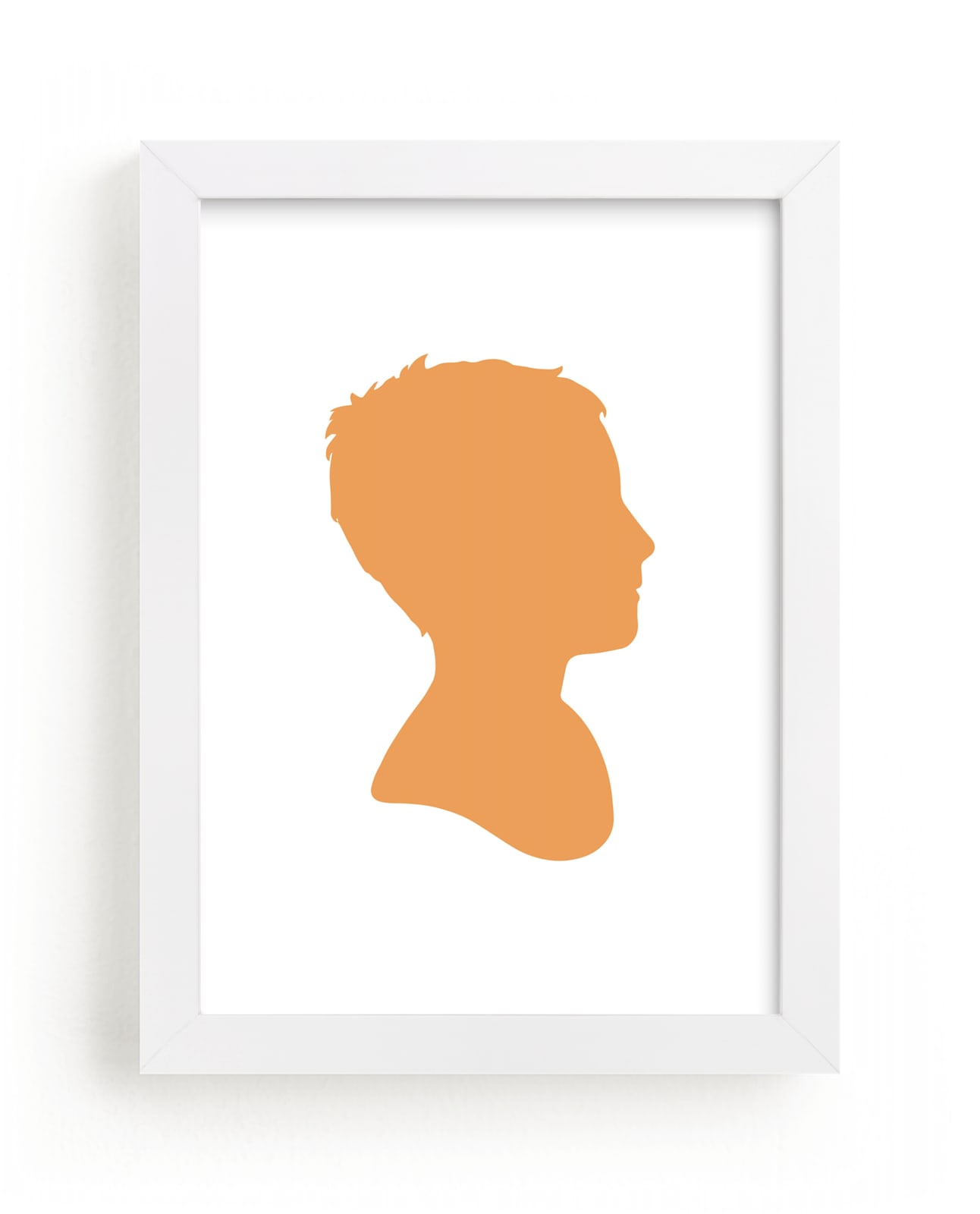 This is a orange silhouette art by Minted called Custom Silhouette Art.