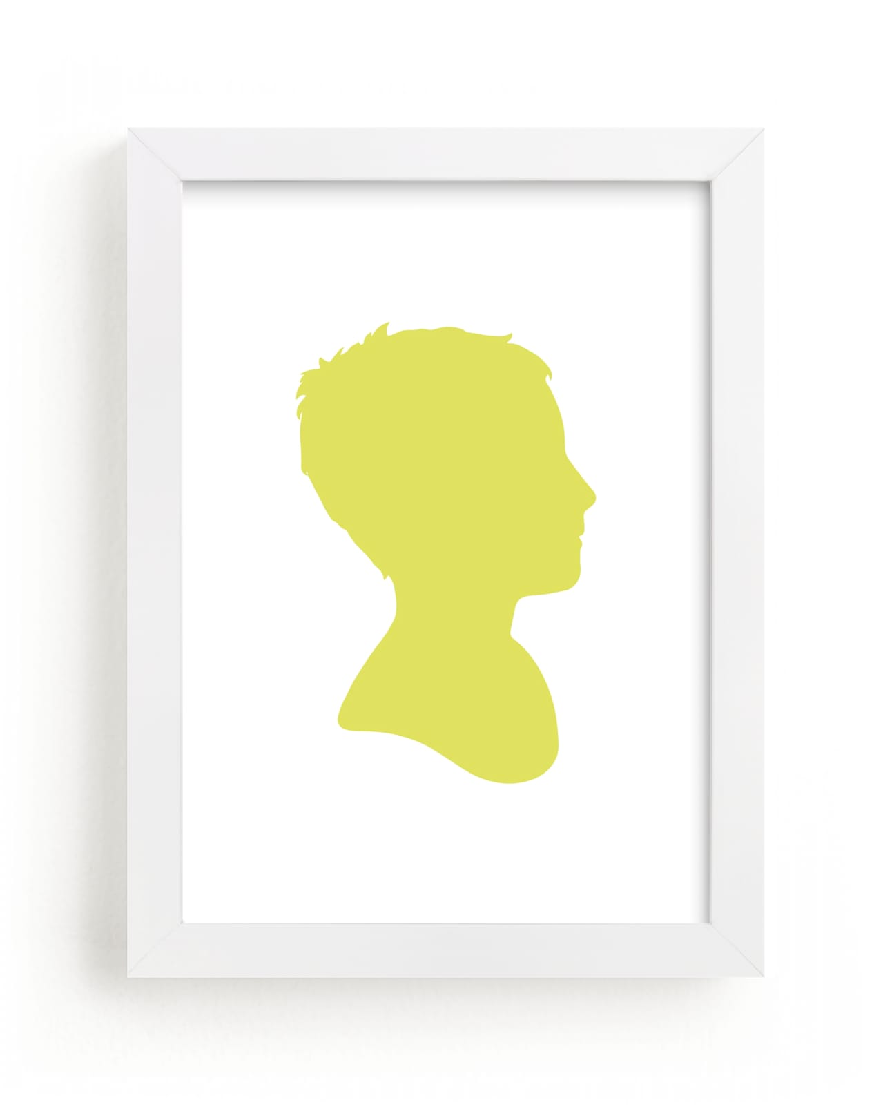 This is a yellow silhouette art by Minted called Custom Silhouette Art.