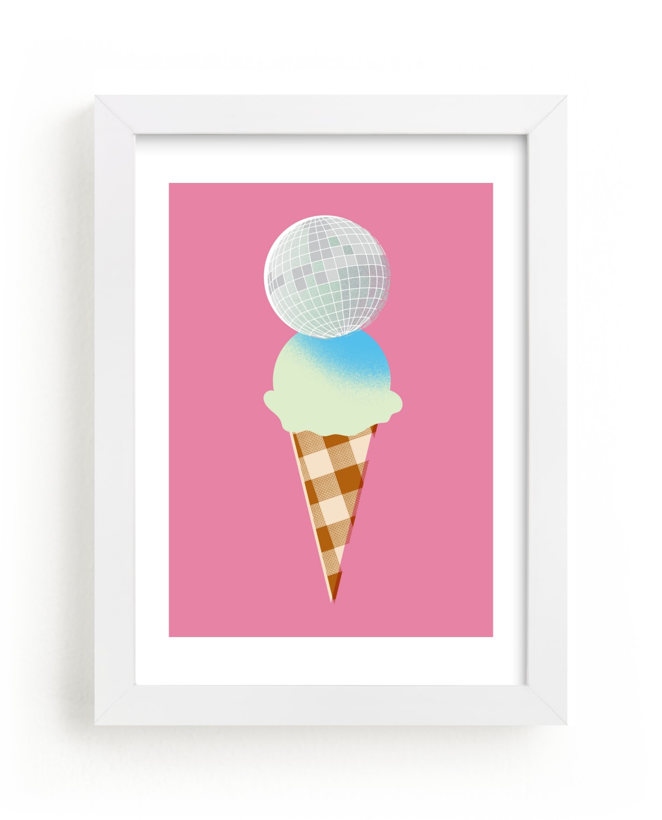 "disco ice cream" - Limited Edition Art Print by Baumbirdy in beautiful frame options and a variety of sizes.