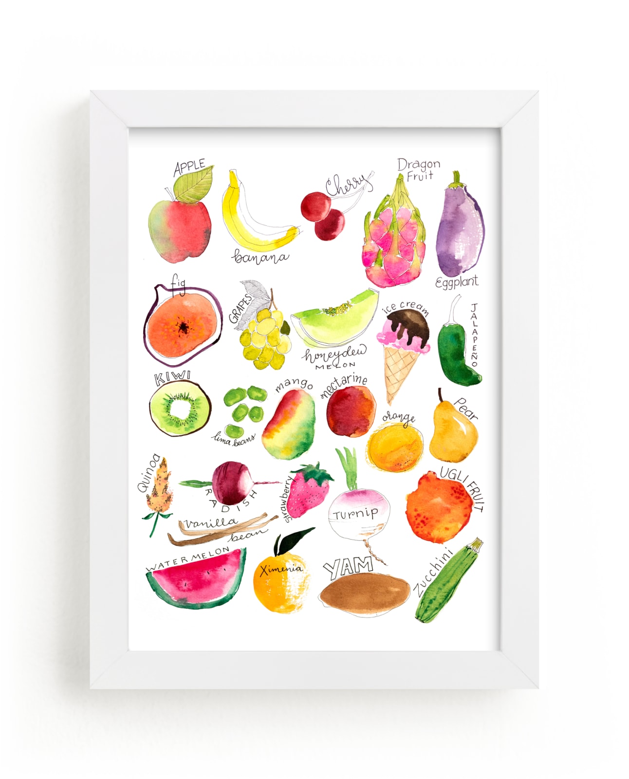 "ABCs Food" - Art Print by Stick and Petal in beautiful frame options and a variety of sizes.
