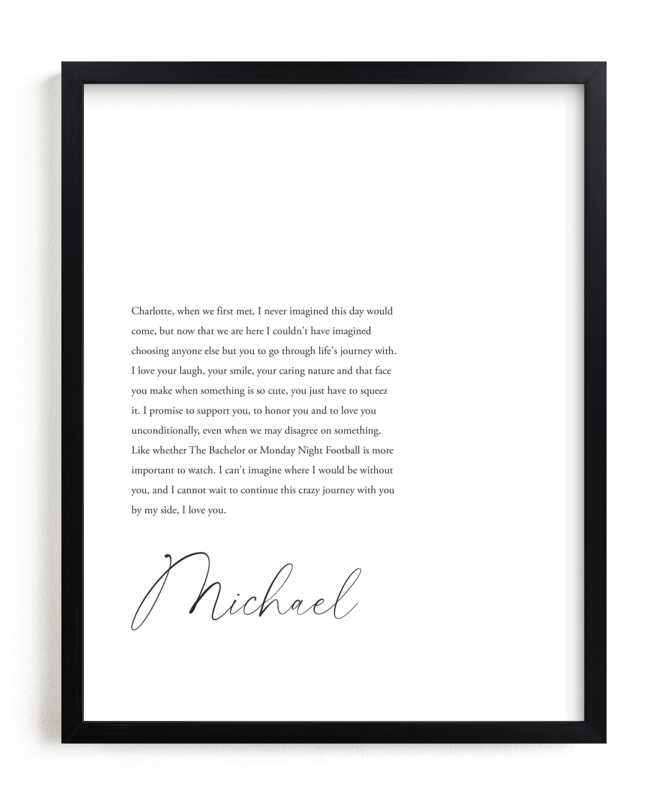 "Duo II Custom Vows Art Print" - Completely Custom Art by Minted in beautiful frame options and a variety of sizes.