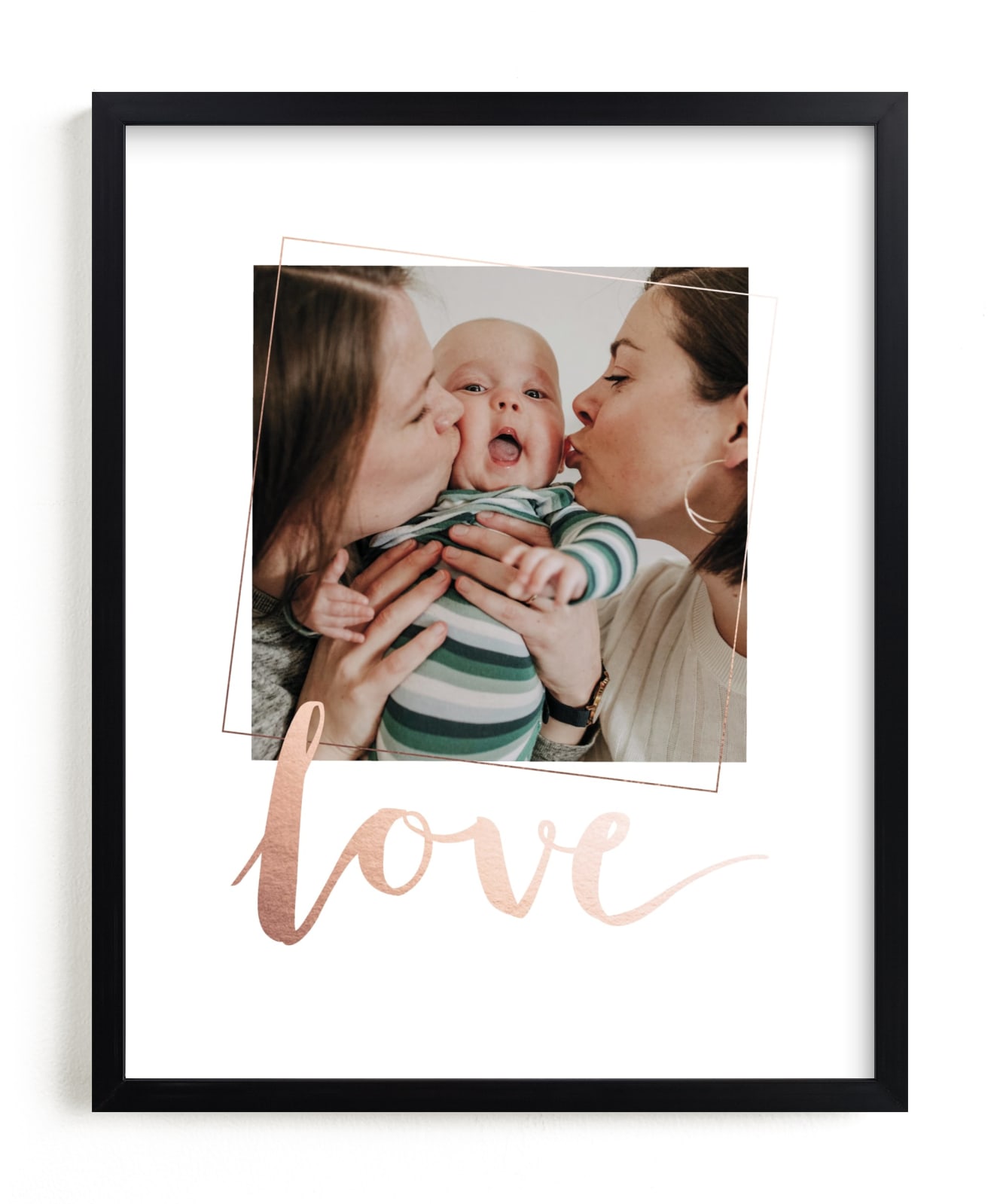 This is a rosegold foil stamped photo art by Anelle Mostert called Love You, Love.