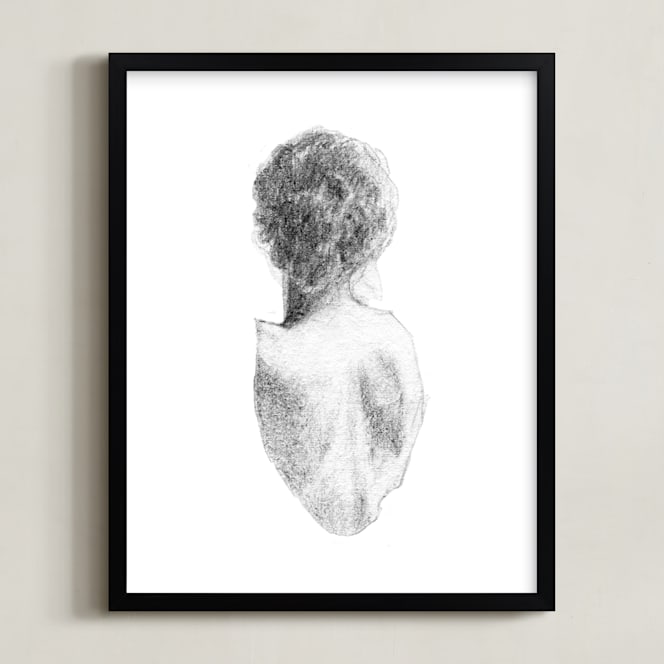 "Figure Drawing No.17" - Art Print in Graphite by Jess Blazejewski - Framed