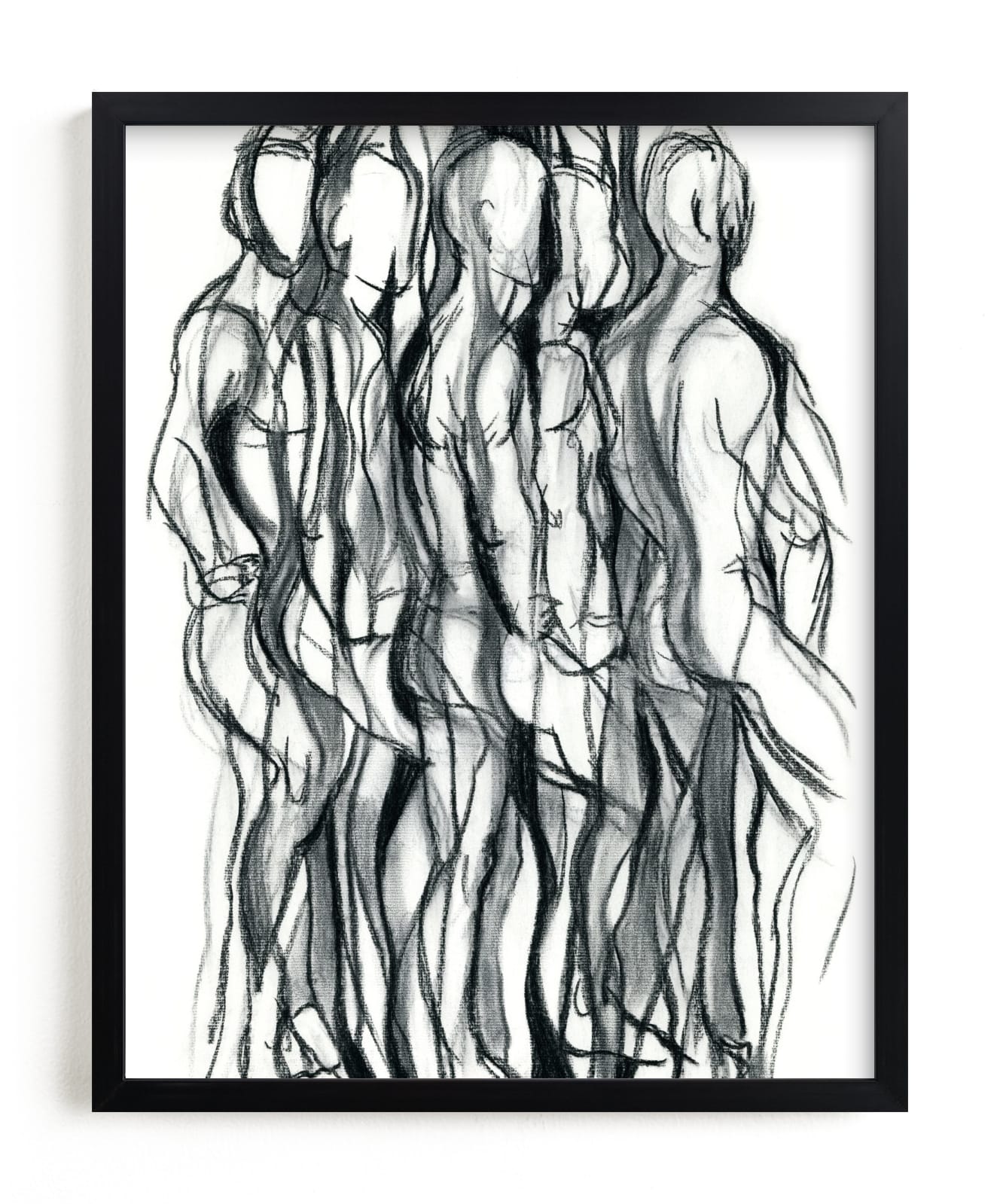 Turn, Abstract Charcoal drawing Art by Kathleen Ney