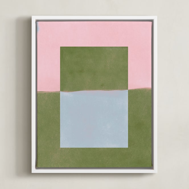 "Playground I" - Art Print in Moss by Kamala Nahas - Framed Canvas