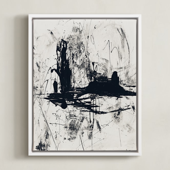 "Tour de Force II" - Art Print in Black and White by Carmen Guedez - Framed Canvas