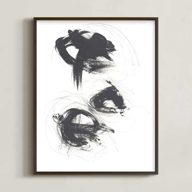 "Analog" - Art Print in Black by Misty Hughes - Framed