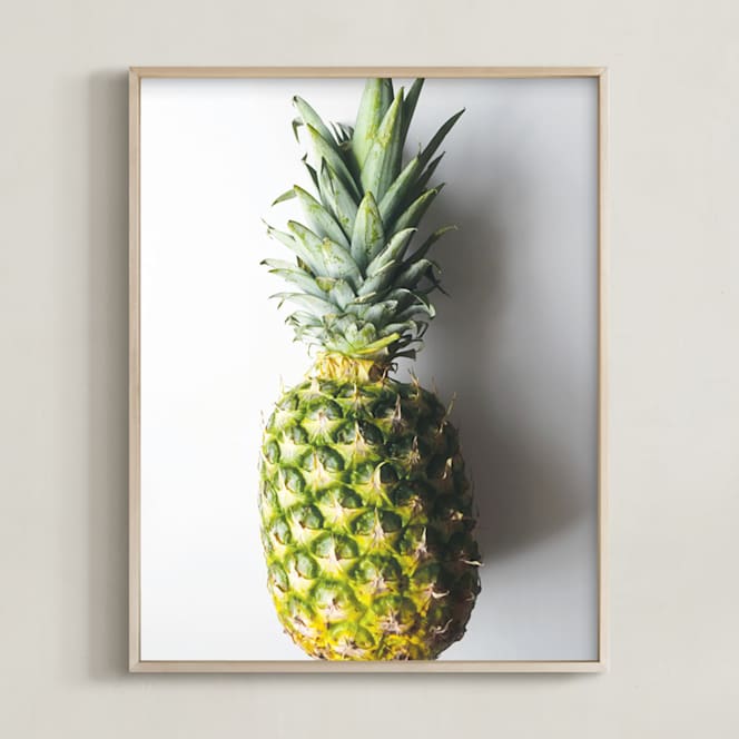"Ananas comosus" - Art Print in Sunny Green by Cycling Pear - Framed