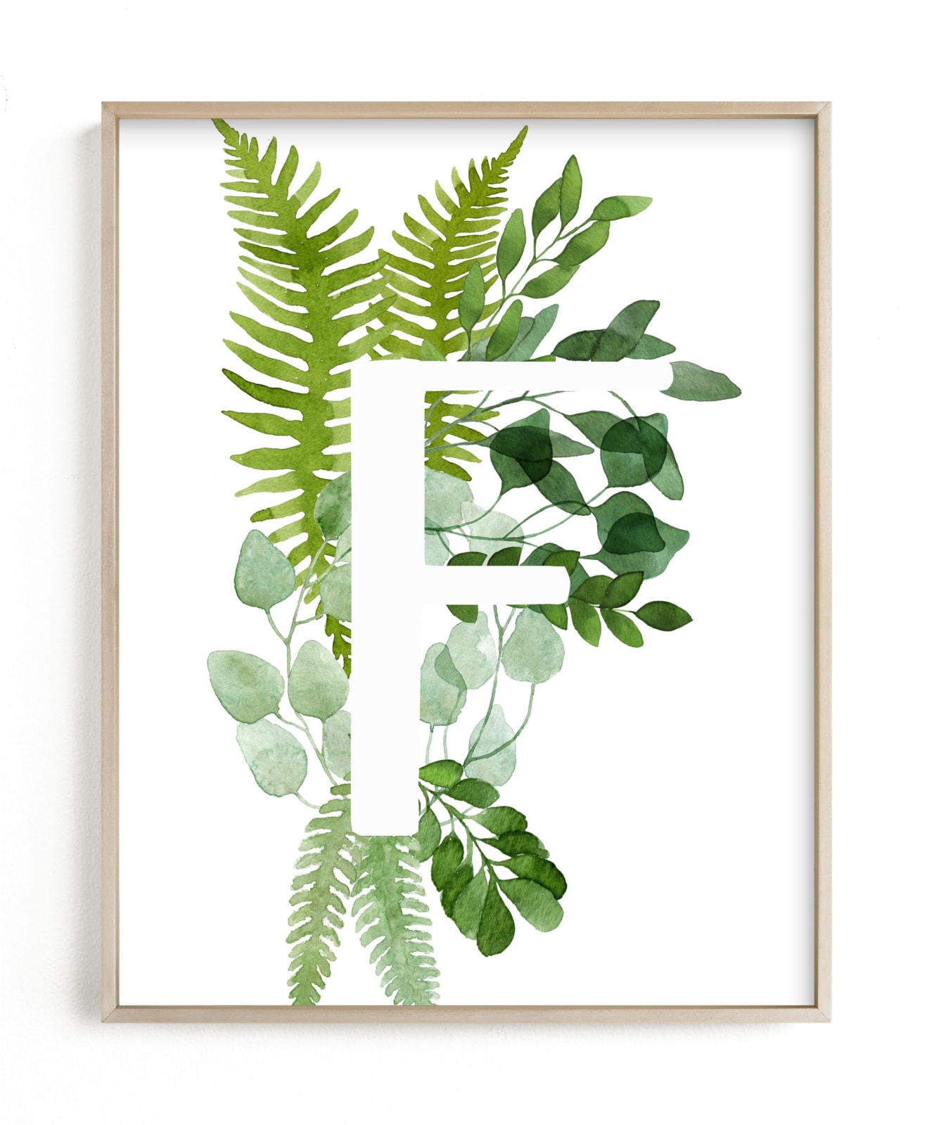 "Floral Monogram F" - Art Print by Helga Wigandt in beautiful frame options and a variety of sizes.