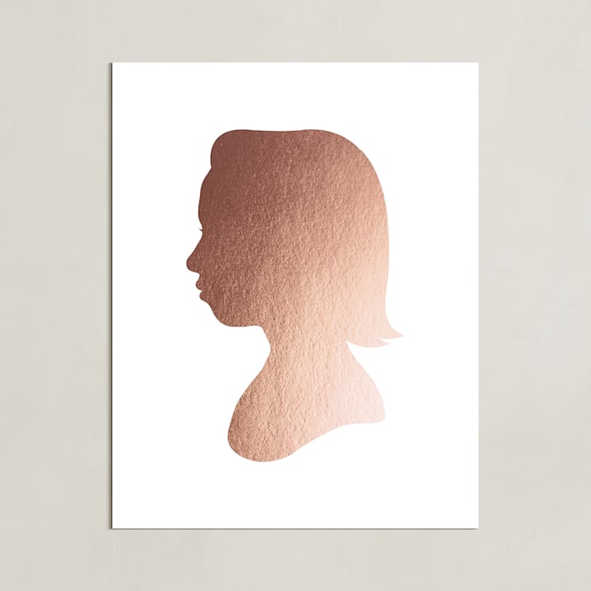"Custom Silhouette Foil Art" - Custom Foil Print in Rose Gold by Minted - Unframed