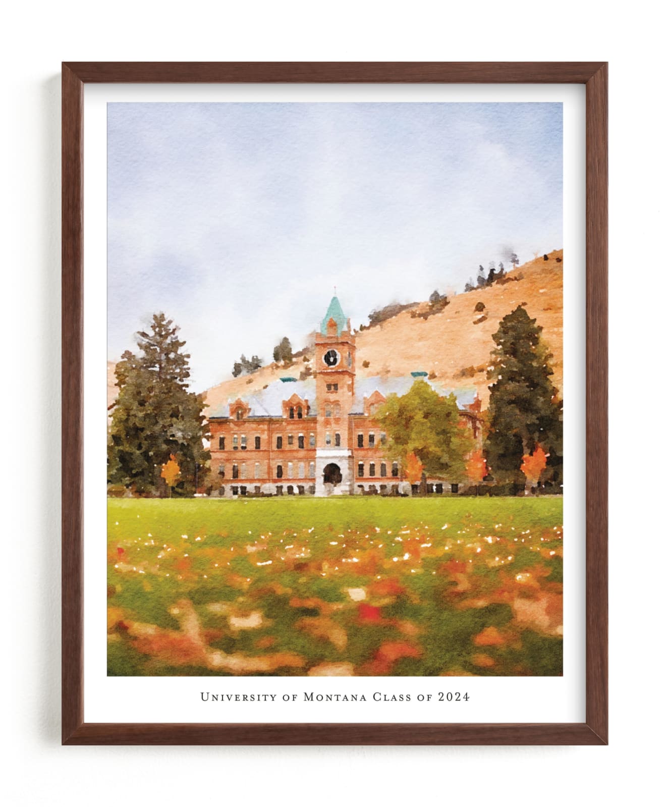 "Custom Campus Portrait with Text" - Completely Custom Art by Minted in beautiful frame options and a variety of sizes.