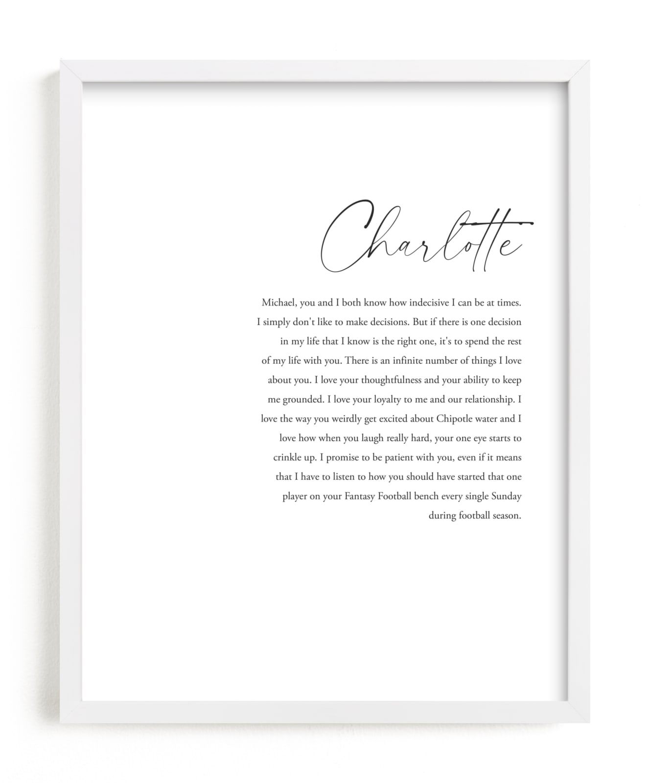 "Duo I Custom Vows Art Print" - Completely Custom Art by Minted in beautiful frame options and a variety of sizes.