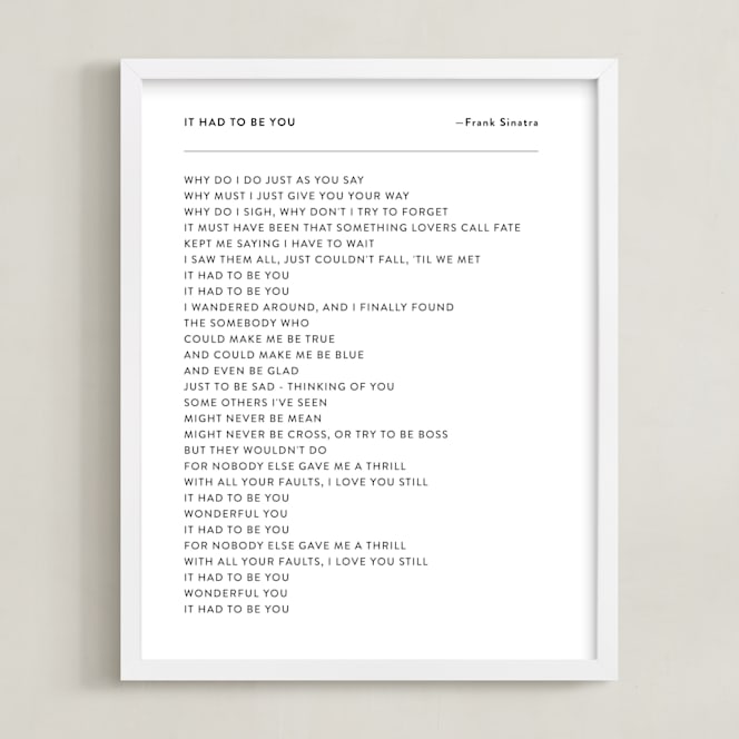 Your Lyrics: Custom Print by Minted