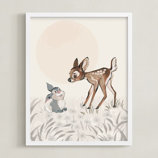 "Bambi" - Art Print in Fawn by Teju Reval - Framed