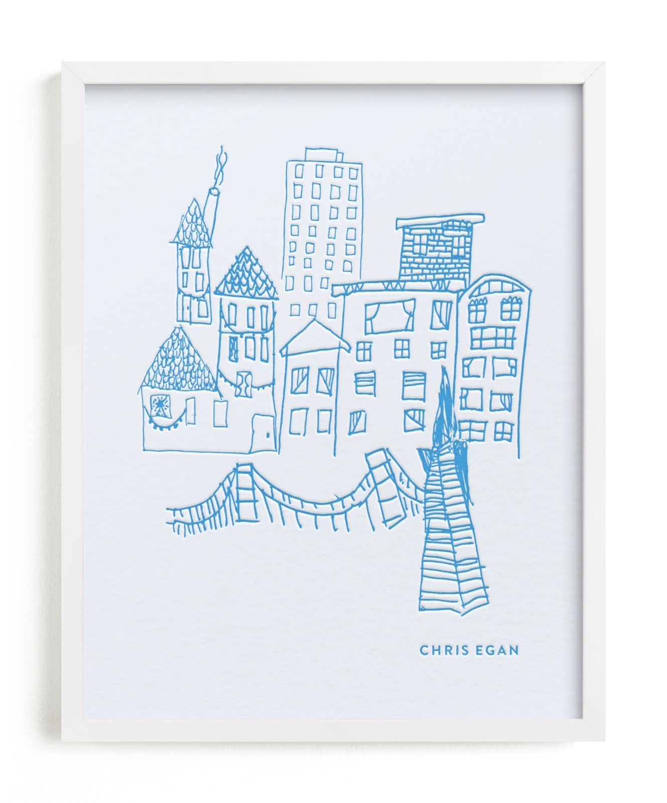 This is a blue photos to art by Minted called Your Drawing as Letterpress Art Print.