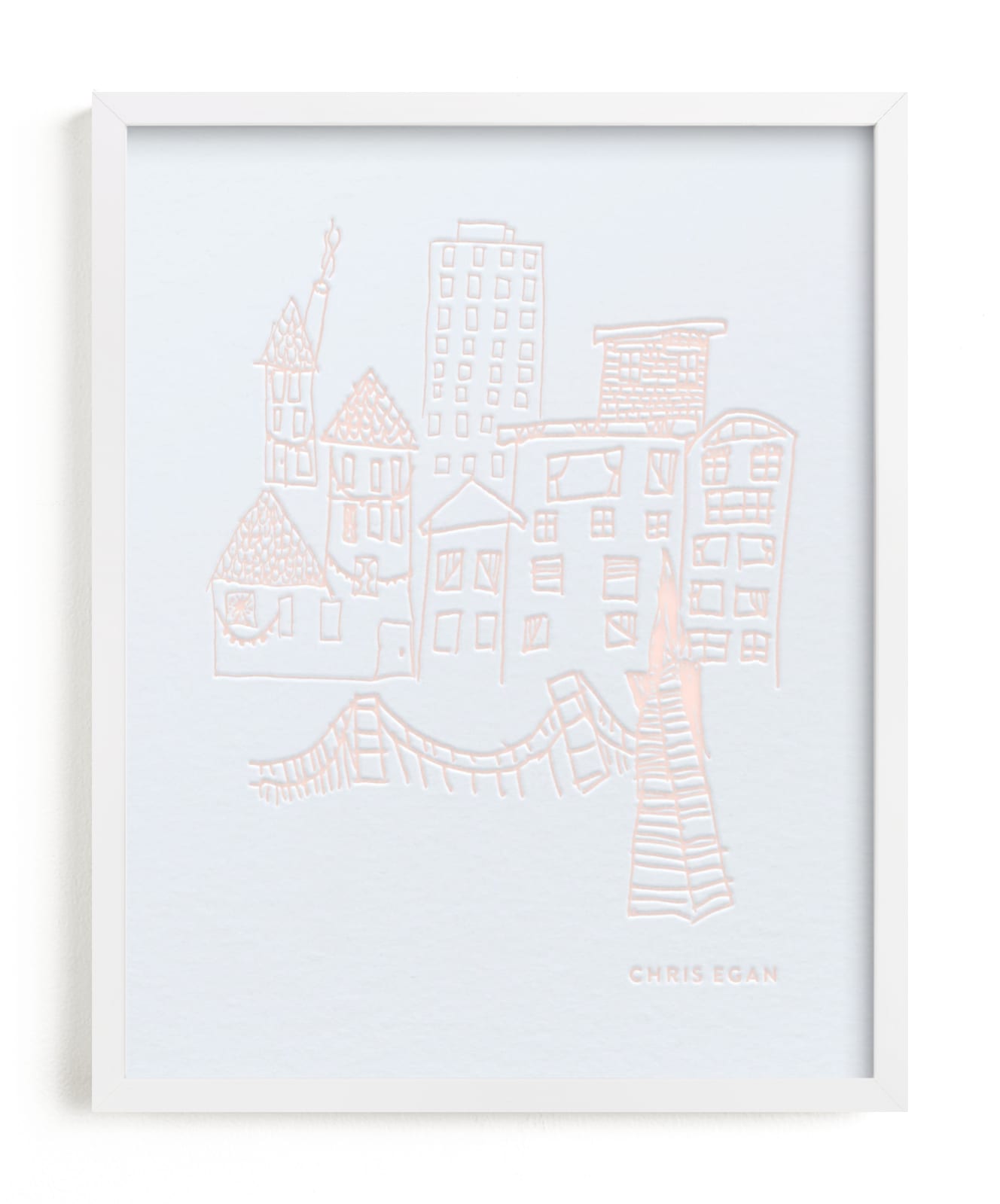 This is a pink photos to art by Minted called Your Drawing as Letterpress Art Print.