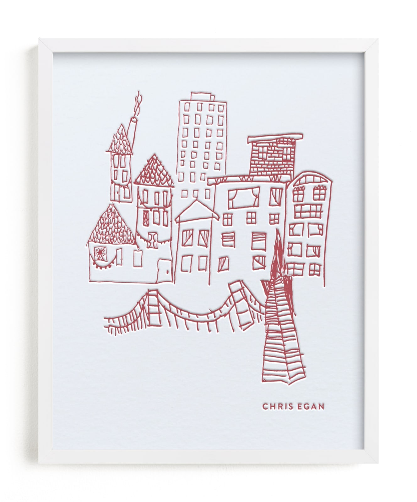 This is a red photos to art by Minted called Your Drawing as Letterpress Art Print.