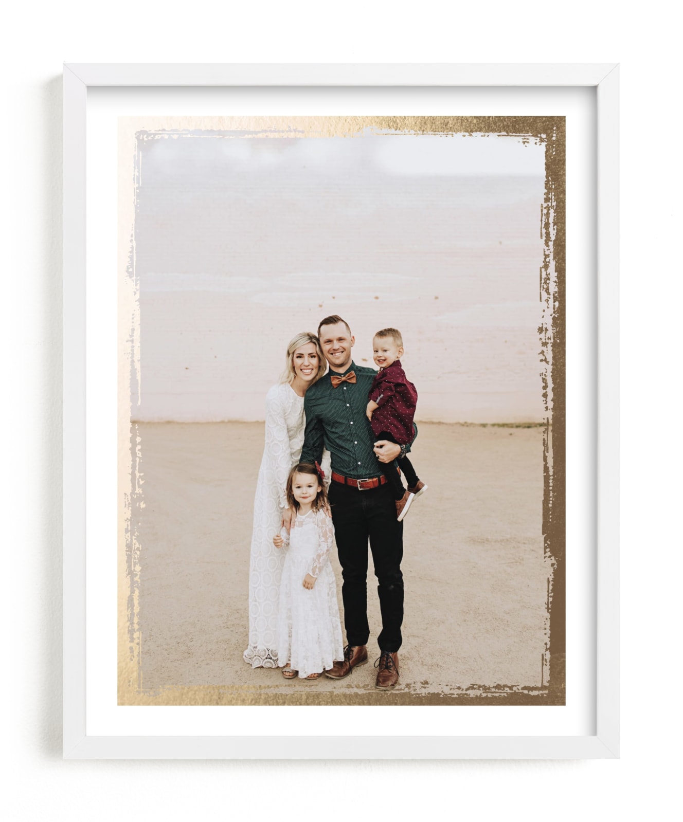 This is a gold foil stamped photo art by cambria called Rustic Edges.