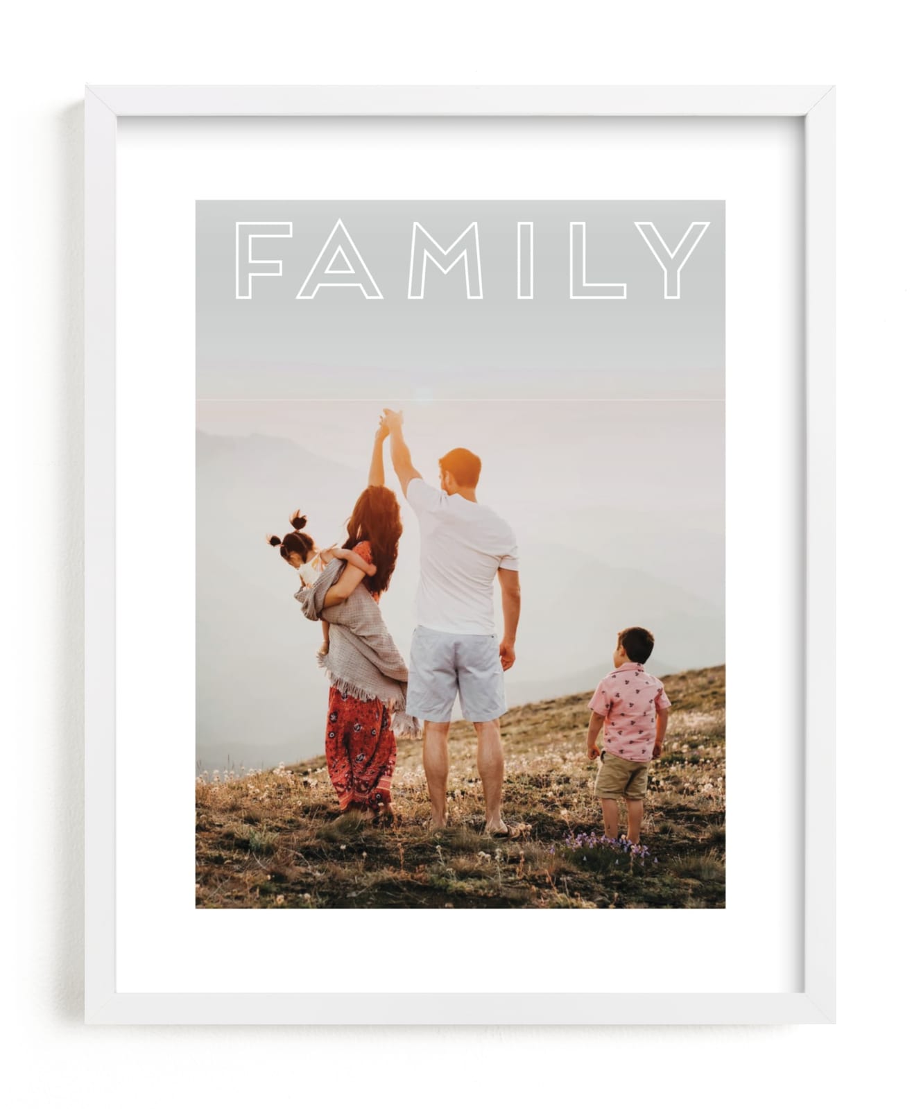 This is a white photo art by Johanna Phillips Huuva called Family above all.