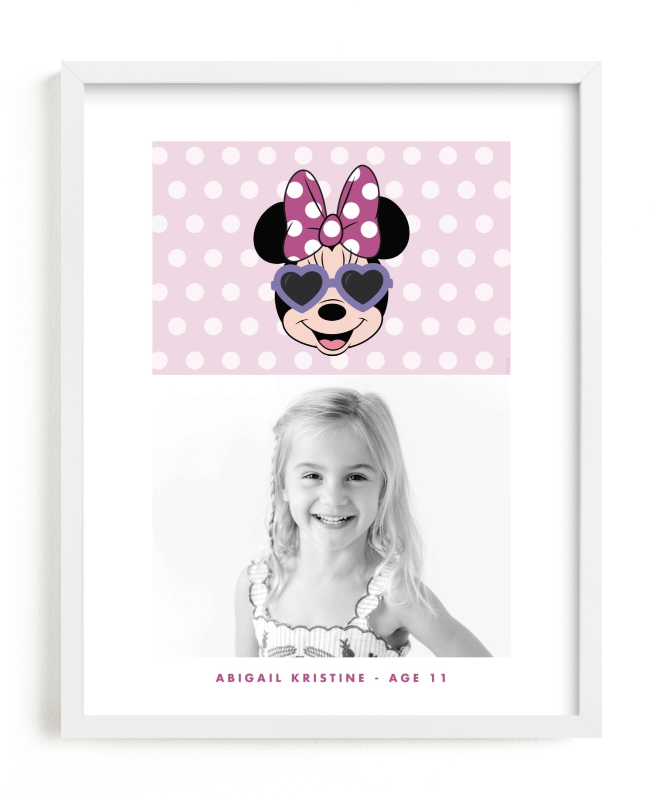 This is a pink photo art by Kacey Kendrick Wagner called Shine Bright Disney Minnie Mouse.
