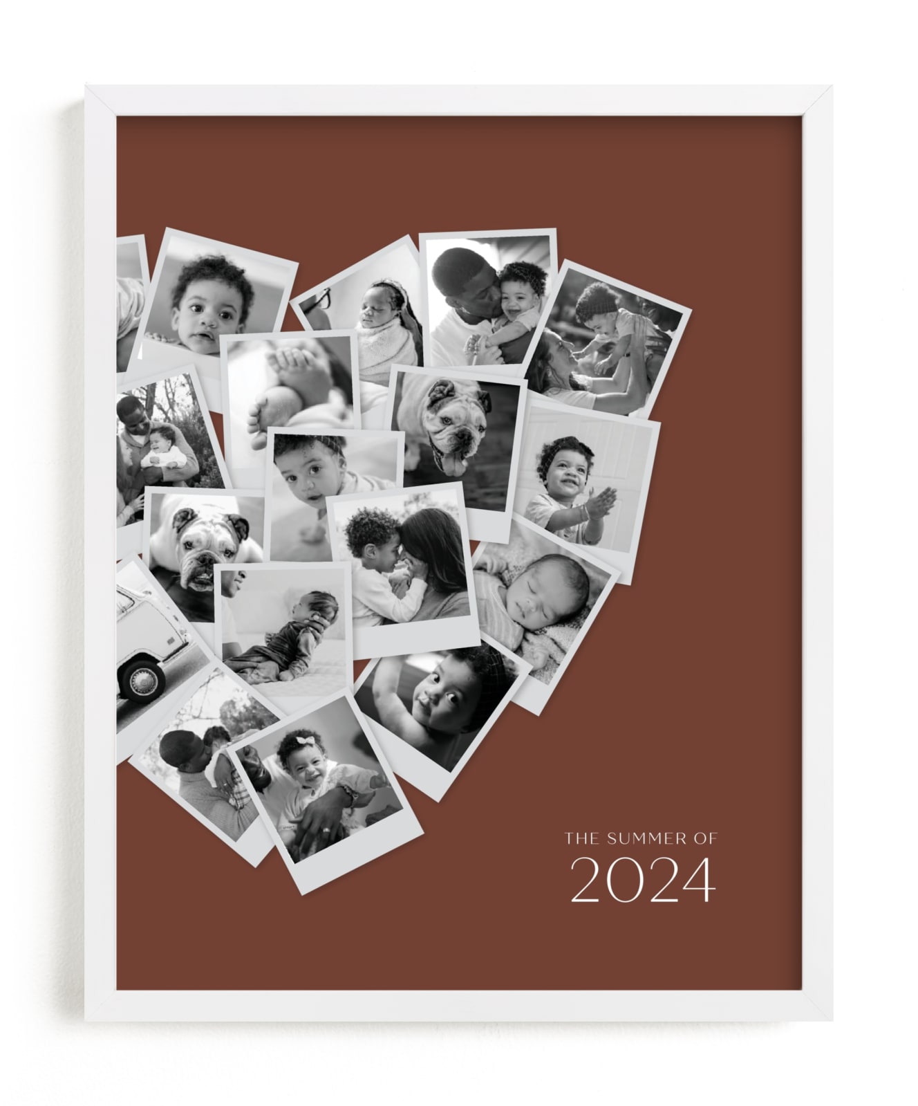 "Modern Heart Snapshot Mix® Warm Tones" - Framed Photo in Rustique by Minted - Framed
