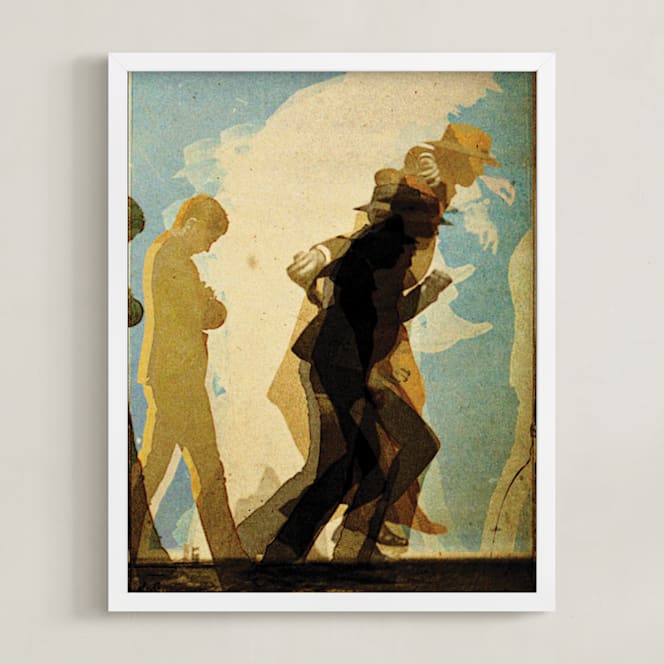 "After Muybridge" - Art Print in Sea Blue by Terrance Grace - Framed