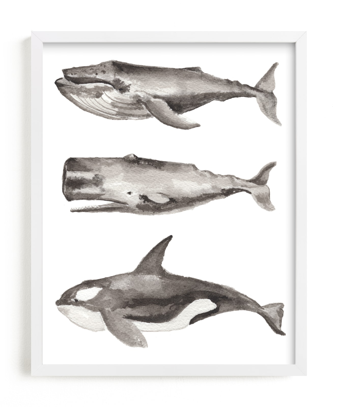 "Three Stacked Whales" - Limited Edition Art Print by Two if by Sea Studios in beautiful frame options and a variety of sizes.