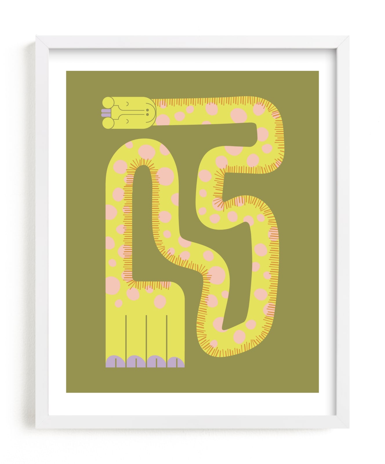 "Twisty Giraffe" - Limited Edition Art Print by Ampersand Design Studio in beautiful frame options and a variety of sizes.