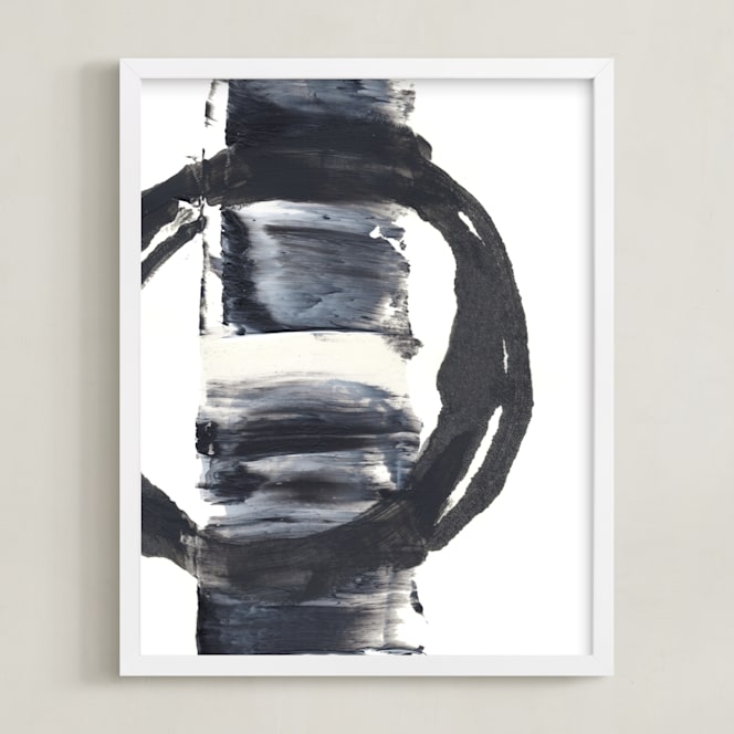 "Lax Perimeter" - Art Print in Black by Misty Hughes - Framed