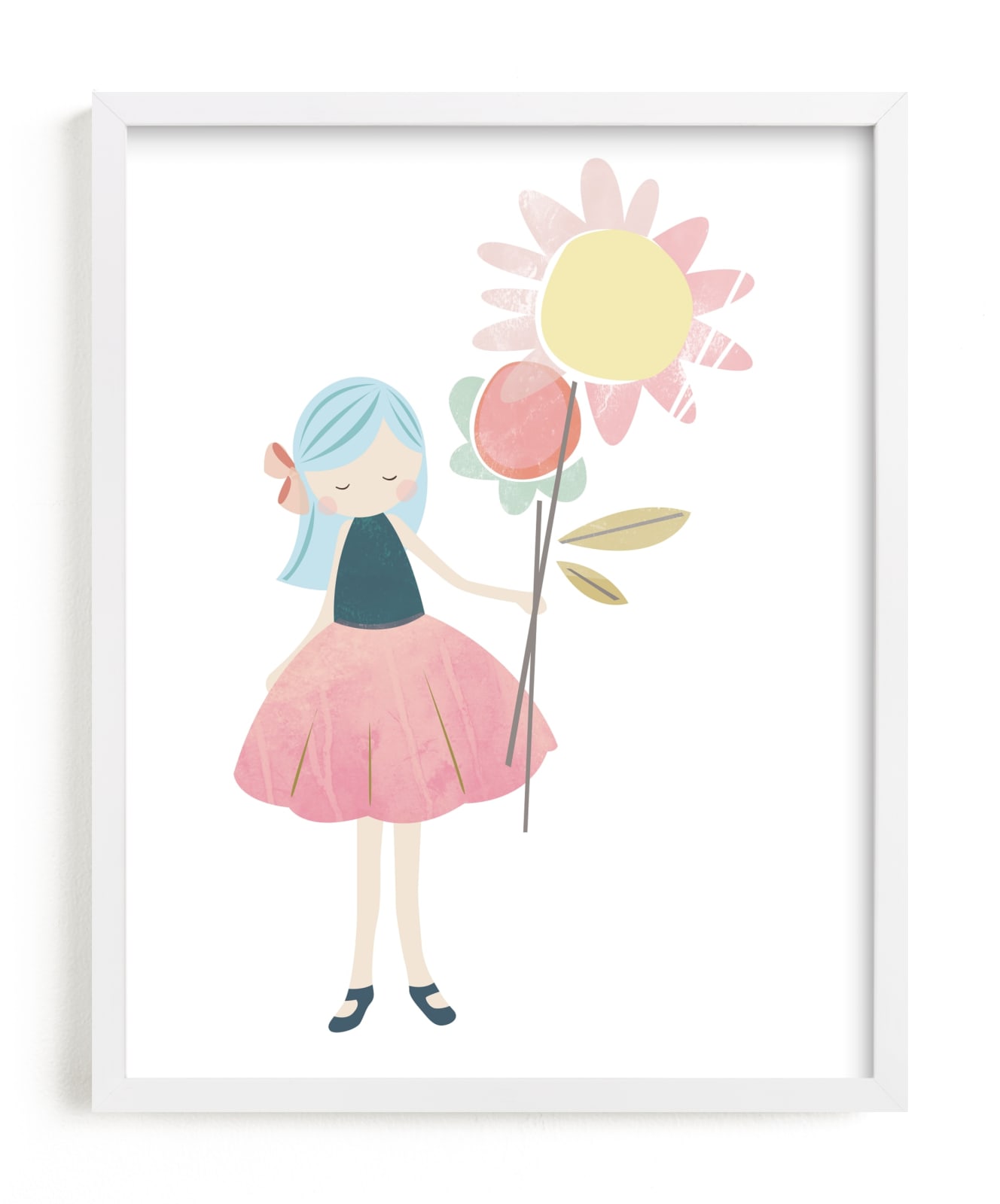 "Flower Girl" - Art Print by peetie design in beautiful frame options and a variety of sizes.
