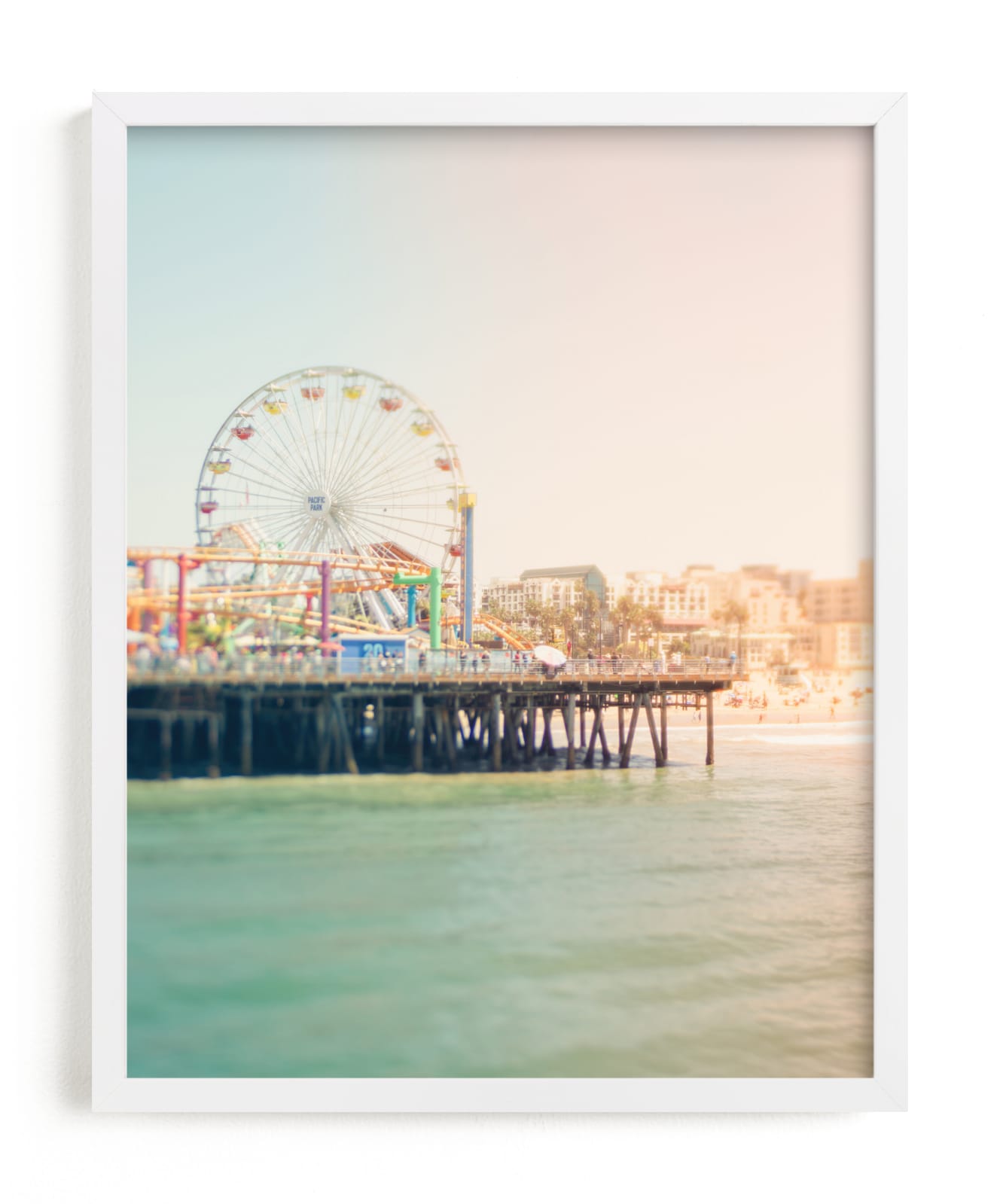 "pier memories" by Helen Makadia in beautiful frame options and a variety of sizes.